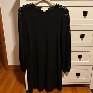 Michael Kors Black Lace-Sleeve Dress